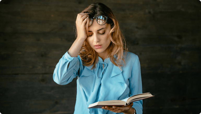 Women experiencing dizziness and balance problems related to binocular vision dysfunction symptoms
