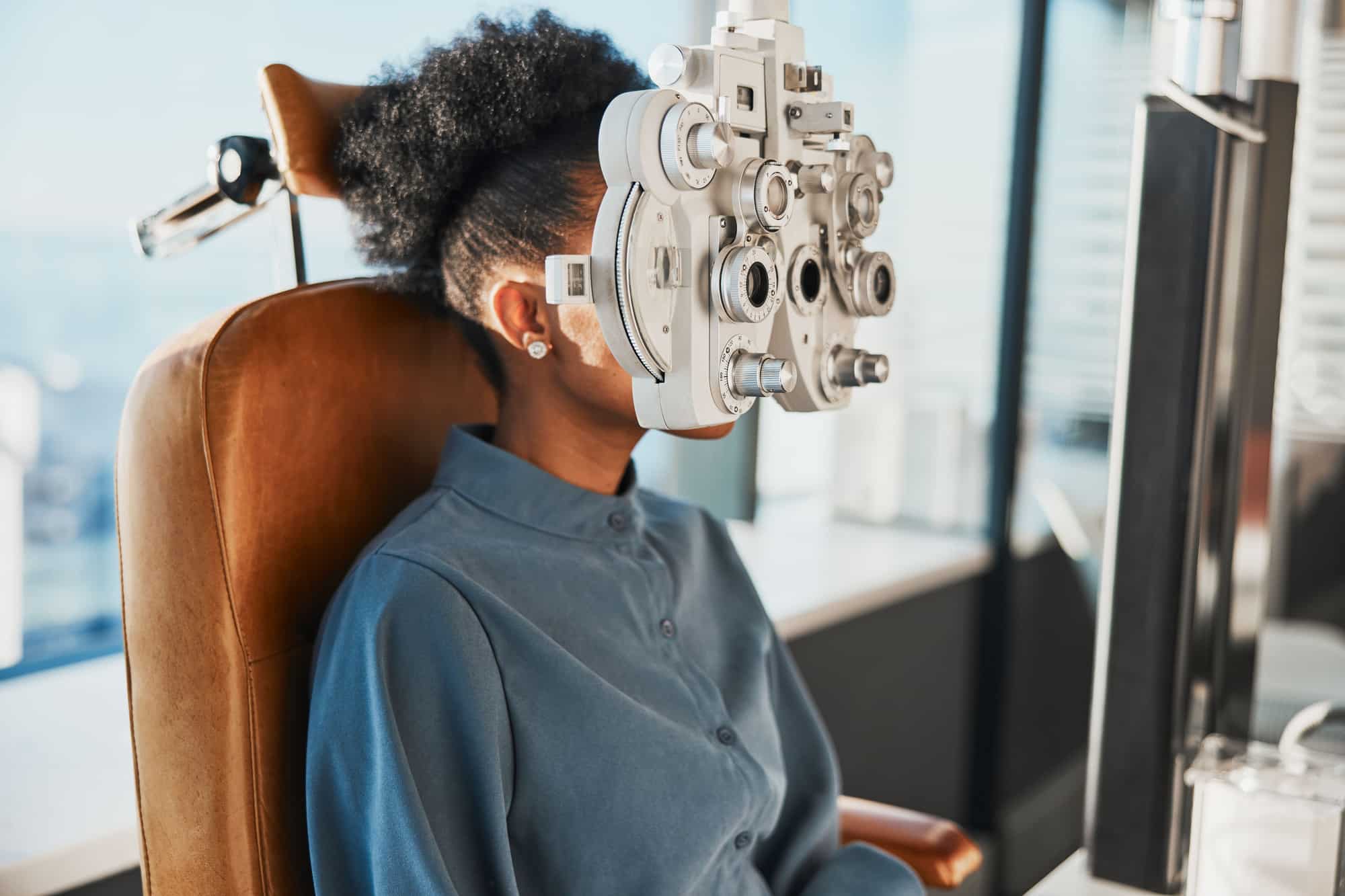 healthcare test eye exam and black woman in optom utc x healthcare test eye exam and black woman in optom utc x