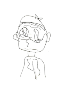 Child’s drawing before binocular vision dysfunction treatment showing visual perception difficulties