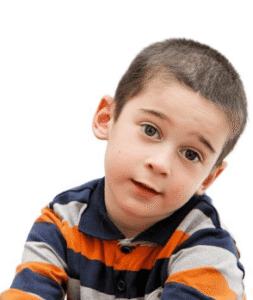 Child showing signs of a vision problem associated with binocular vision dysfunction